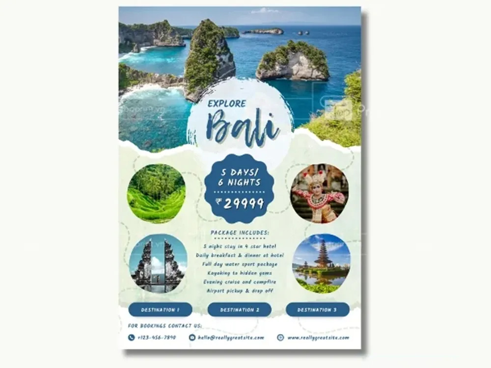 Mẫu Tờ Rơi Du Lịch Đảo BaLi