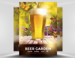 Mẫu tờ rơi quảng cáo nhà hàng bia tươi - Beer Garden