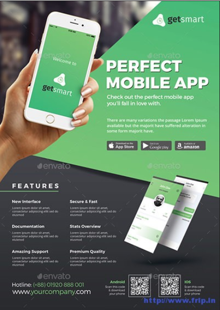 Mẫu tờ rơi quảng cáo app mobile Get Smart đẹp hoàn hảo
